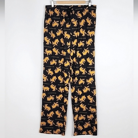 Hot Topic Men's Harry Potter Hufflepuff Black Yellow Stretch Sleep Pants Size L - Picture 2 of 12